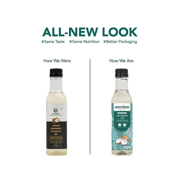 Anveshan Wood Cold Pressed Coconut Oil|500ml|16.91 fl oz [Fittuber Recs]