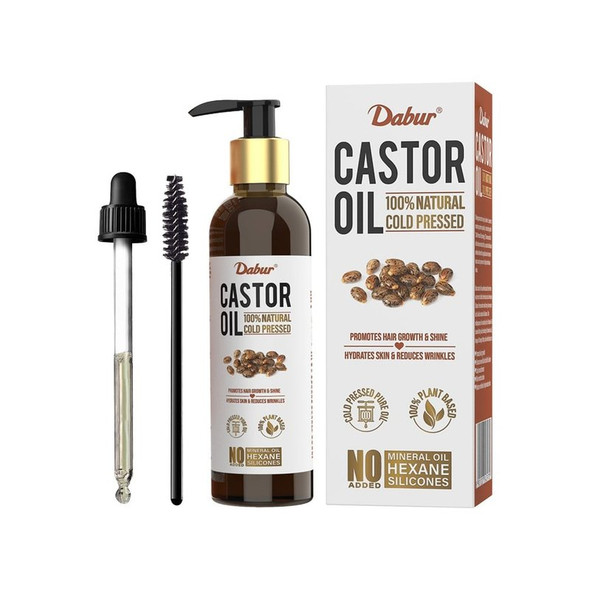 Dabur 100% Natural Cold Pressed Castor Oil|200 ml|6.76 fl oz [Fittuber Recs]