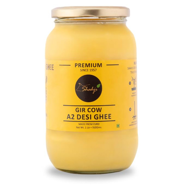 Shahji Ghee- A2 Gir Cow Ghee | 1 Litre | 33.81 fl oz [Fittuber Recs]