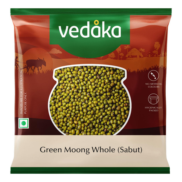 Amazon Brand - Vedaka Popular Green Moong Whole / Sabut | 500g | 17.64 oz [Fit Tuber Recs]