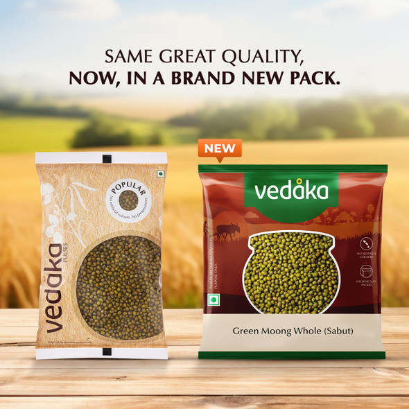 Amazon Brand - Vedaka Popular Green Moong Whole / Sabut | 500g | 17.64 oz [Fit Tuber Recs]