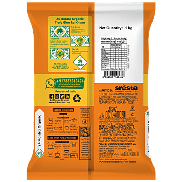 24 Mantra Organic Organic Rice/Akki - White Basmati|1 kg