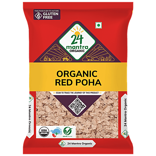 24 Mantra Organic Red Poha|500 g 24 Mantra Organic Red Poha|500 g