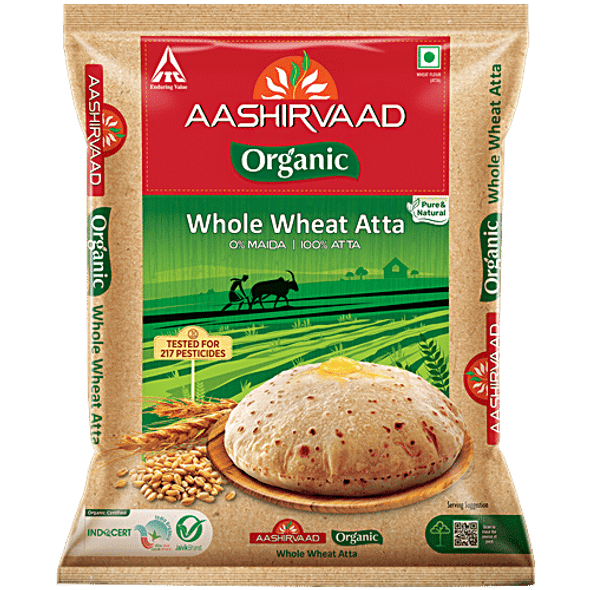 Aashirvaad Organic Whole Wheat Atta|5 kg Aashirvaad Organic Whole Wheat Atta|5 kg