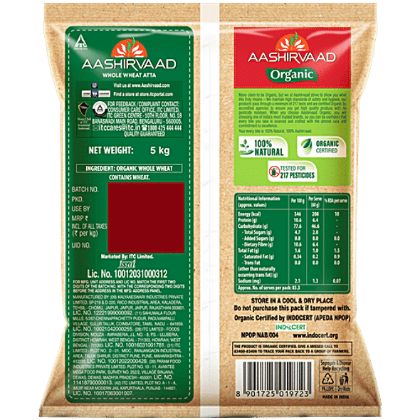 Aashirvaad Organic Whole Wheat Atta|5 kg Aashirvaad Organic Whole Wheat Atta|5 kg