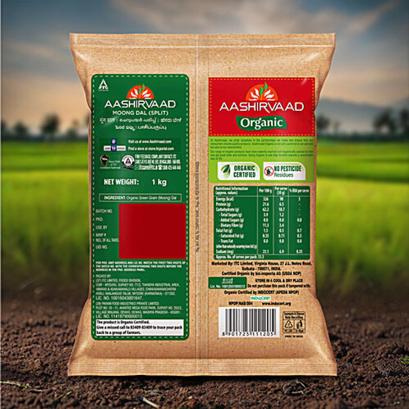 Aashirvaad Nature's Super Foods Organic Moong Dal/Hesaru Bele|1 kg
