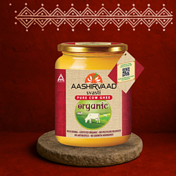 Aashirvaad Svasti Pure Organic Cow Ghee|500 ml