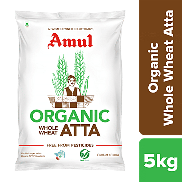 Amul Organic Whole Wheat Atta|5 kg