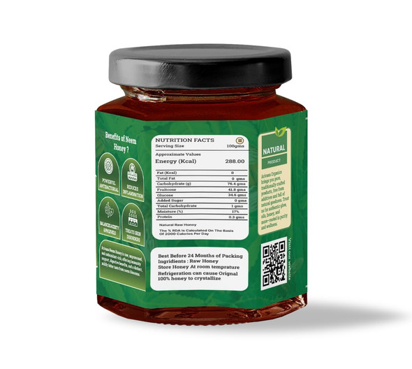 Arivasa Organics Neem Honey 100g | Pure Wild Forest Honey | Raw, Organic & Unprocessed Natural Sweetener | Sugar-Free Immunity Booster for Digestion & Daily Wellness