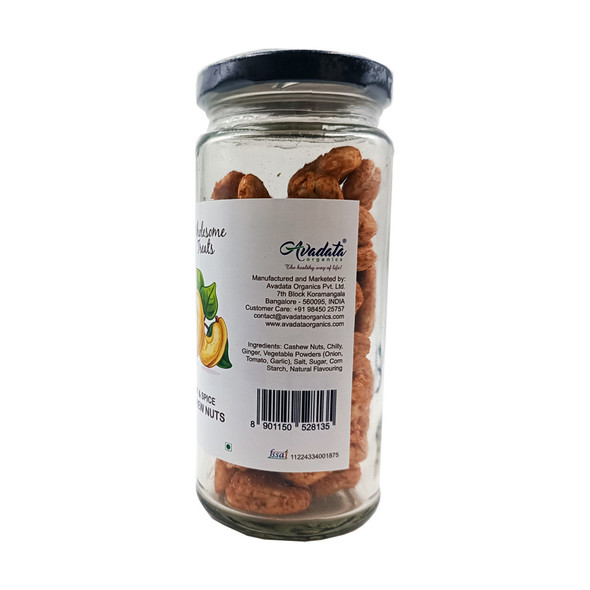 AVADATA ORGANICS Hot & Spice Flavoured Cashew Nuts|100 g