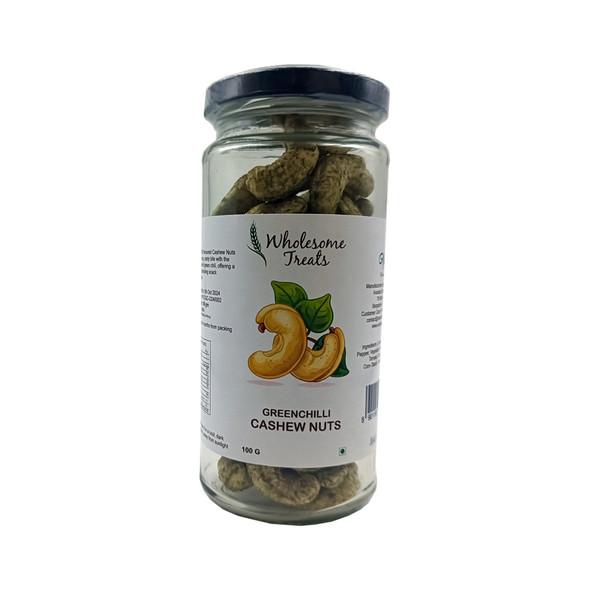 AVADATA ORGANICS Green Chilli Flavoured Cashew Nuts|100 g