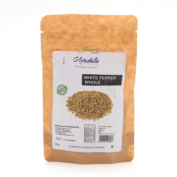 AVADATA ORGANICS White Pepper Whole|50 g