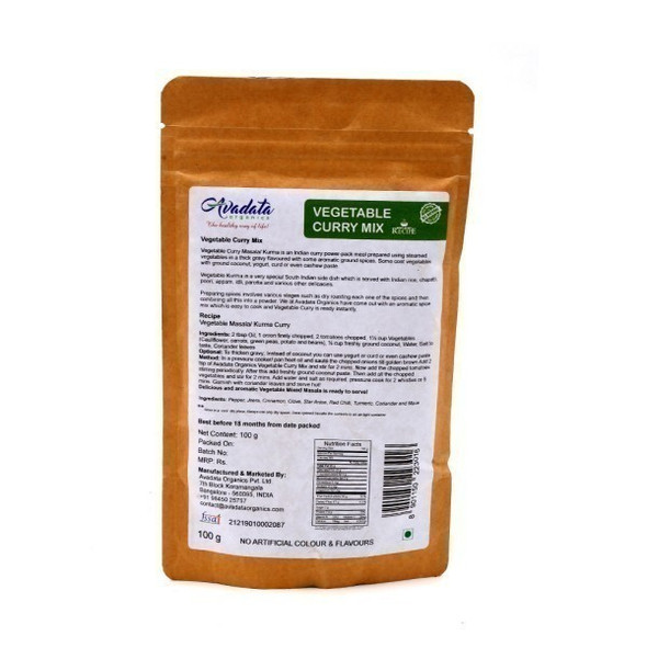 AVADATA ORGANICS Vegetable Curry Mix|100 g