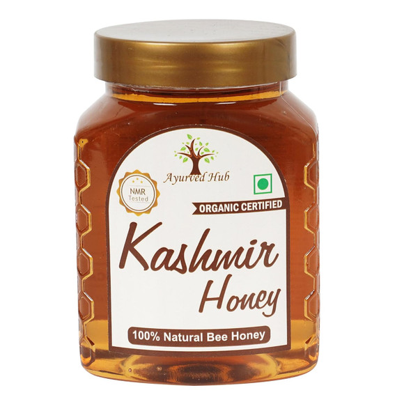 Ayurved Hub Raw Organic Kashmir Honey 500g | NMR Tested, ISO Certified, Unprocessed, Unpasteurized, Pure & Natural (1x500g)