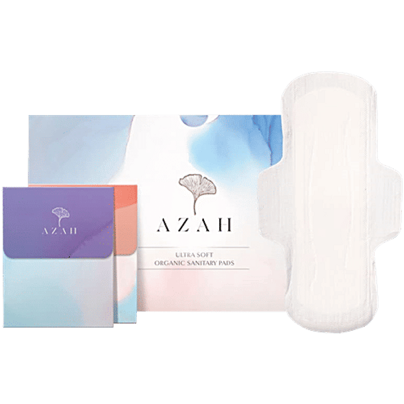 Azah Rash-Free Organic Sanitary Pads - All XL, Without Disposable Bags|40 pcs