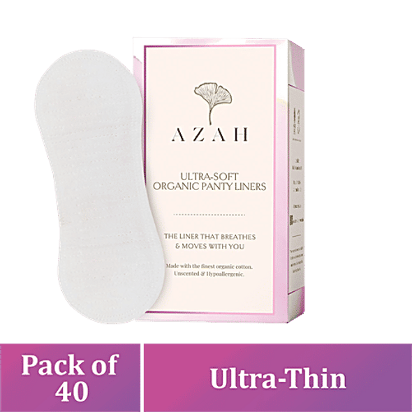 Azah Ultra-Soft Organic Cotton Panty Liner|40 pcs