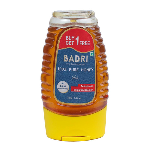 Badri Sidr Honey - 225 GM | 100% Pure | Honey with No Sugar Adulteration | 100% Natural | Organic Raw Unprocessed Honey | Original & Best Honey (Buy 1Get 1 Offer)