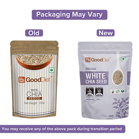 bb Gooddiet Organic White Chia Seeds|150 g