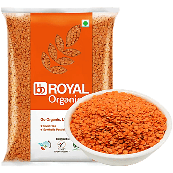 bb Royal Organic - Red Masoor Dal/Mysore Bele, Unpolished|2 kg