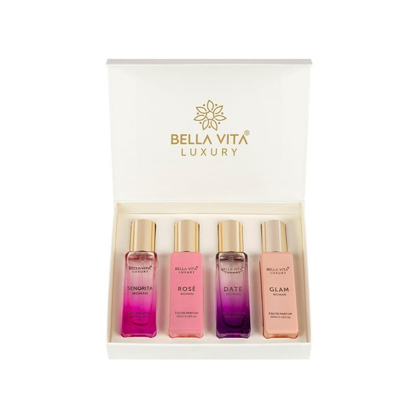 Bella Vita Organic Women's Luxury Perfume Gift Set|4 x 20 ml