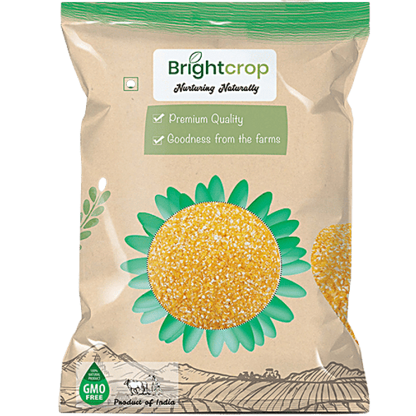 Brightcrop Corn Daliya - Organic, Natural, Indigenous Variety, For Making Breakfast, Porridge|1 kg