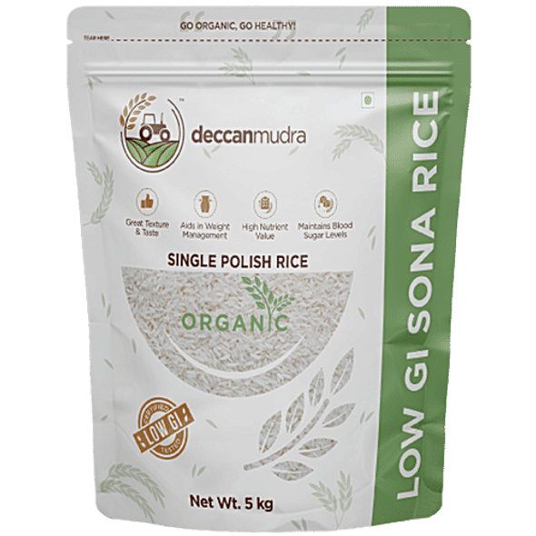 Deccanmudra Organic Single Polish Rice|5 kg