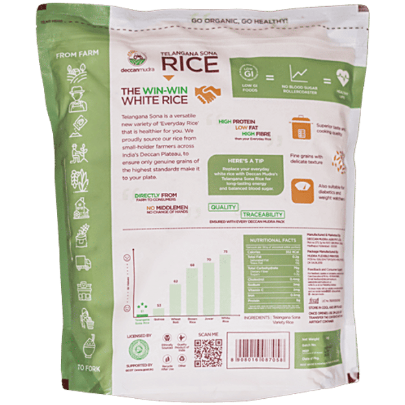 Deccanmudra Organic Single Polish Rice|5 kg