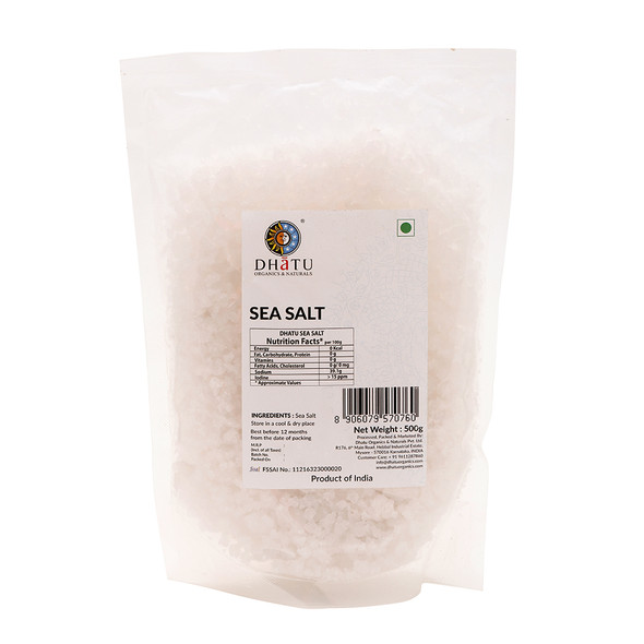DHATU ORGANICS & NATURALS Sea Salt White|500 g