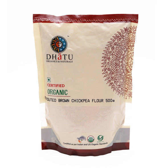 DHATU ORGANICS & NATURALS Sprouted Brown Chickpea Flour|500 g DHATU ORGANICS & NATURALS Sprouted Brown Chickpea Flour|500 g