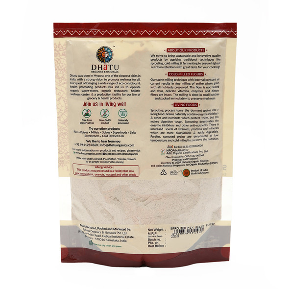 DHATU ORGANICS & NATURALS Sprouted Mixed Pulse Flour|250 g DHATU ORGANICS & NATURALS Sprouted Mixed Pulse Flour|250 g