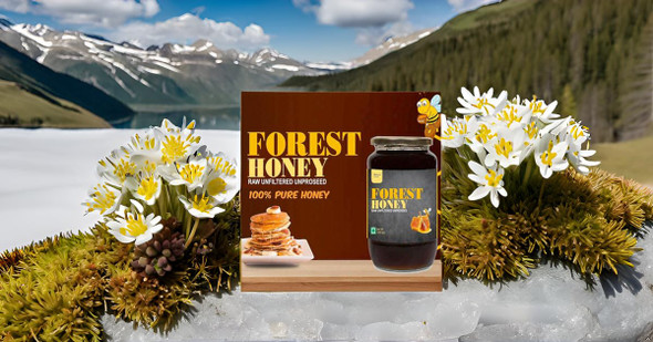 Forest Natural Raw Organic Forest Honey,1000 Gram, Wild, Unprocessed, Unheated, Non Pasteurized, Original Honey 100% Pure and Natural (1.0 Kg)