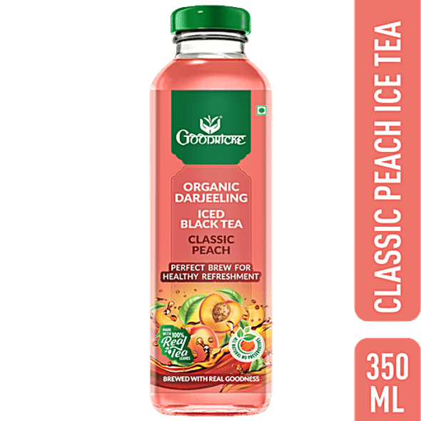 Goodricke Organic Darjeeling Iced Black Tea - Classic Peach, With Real Tea Leaves, For Healthy Refreshmen|330 ml Goodricke Organic Darjeeling Iced Black Tea - Classic Peach, With Real Tea Leaves, For Healthy Refreshmen|330 ml