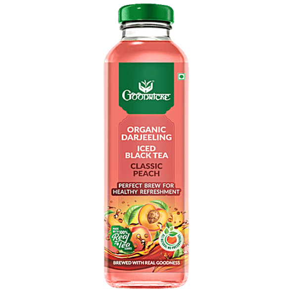 Goodricke Organic Darjeeling Iced Black Tea - Classic Peach, With Real Tea Leaves, For Healthy Refreshmen|330 ml Goodricke Organic Darjeeling Iced Black Tea - Classic Peach, With Real Tea Leaves, For Healthy Refreshmen|330 ml