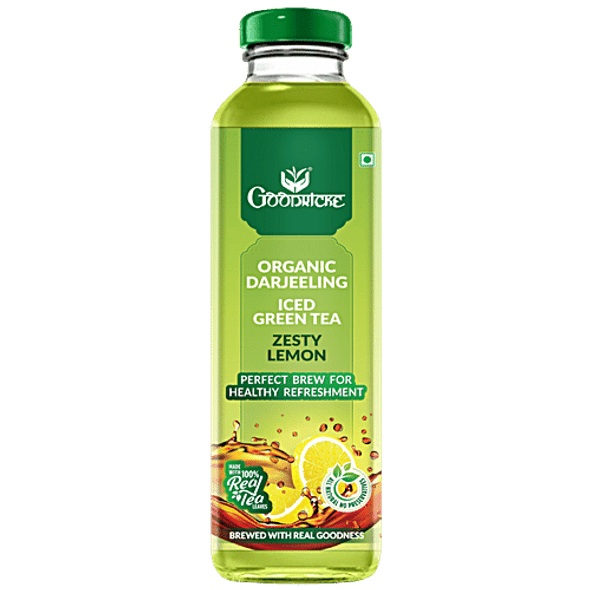 Goodricke Organic Darjeeling Iced Green Tea - Zesty Lemon, With Real Tea Leaves, For Healthy Refreshment|350 ml Goodricke Organic Darjeeling Iced Green Tea - Zesty Lemon, With Real Tea Leaves, For Healthy Refreshment|350 ml