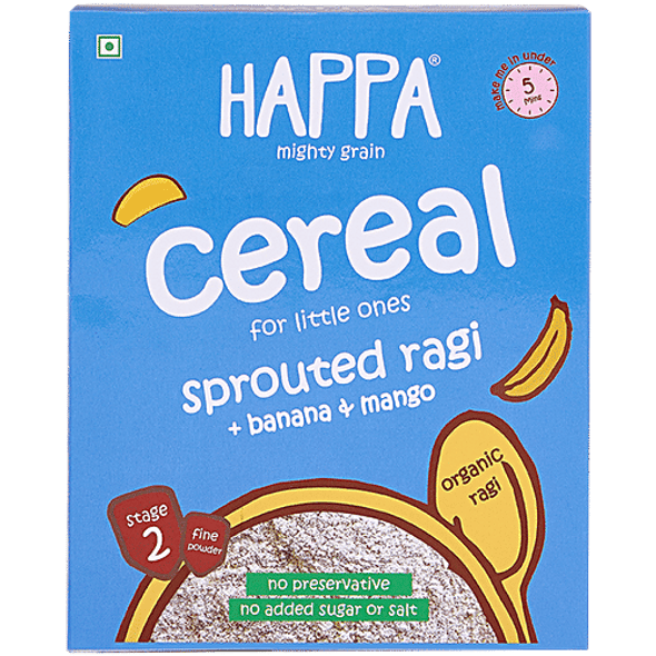 Happa Baby Food - Organic Sprouted Ragi, Carrot & Beetroot Porridge Mix, 6 Months+|200 g