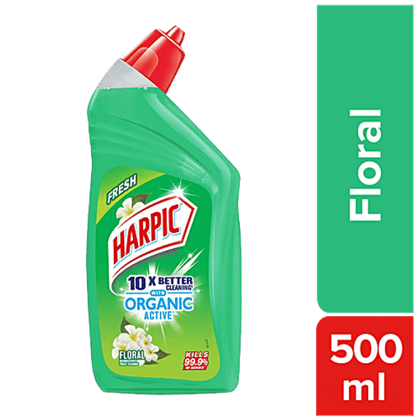Harpic Organic Active Disinfectant Toilet Cleaner Liquid, Floral|500 ml