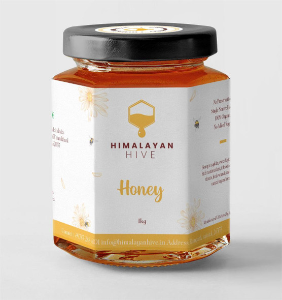 Himalayan Hive Honey – Pure Organic Honey, Raw & Unfiltered, Natural Sweetener for Tea, Toast & Recipes|1 KILO GRAM