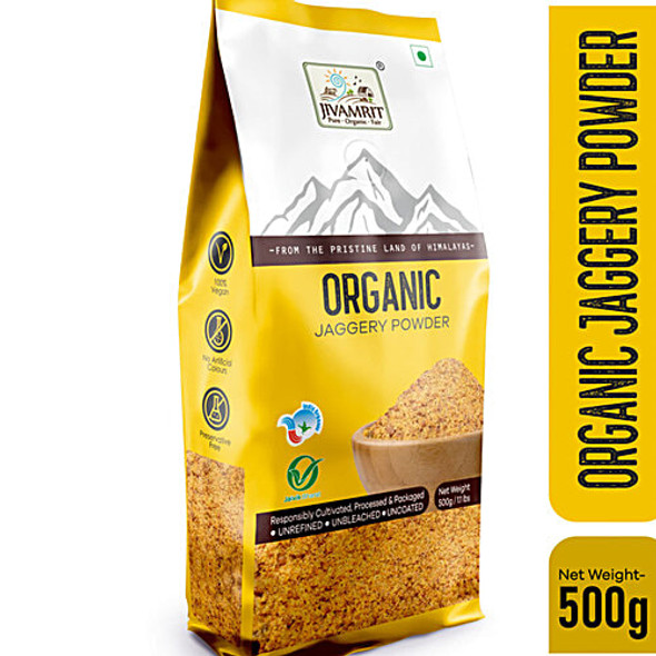 Jivamrit Organic Jaggery Powder|500 g Jivamrit Organic Jaggery Powder|500 g
