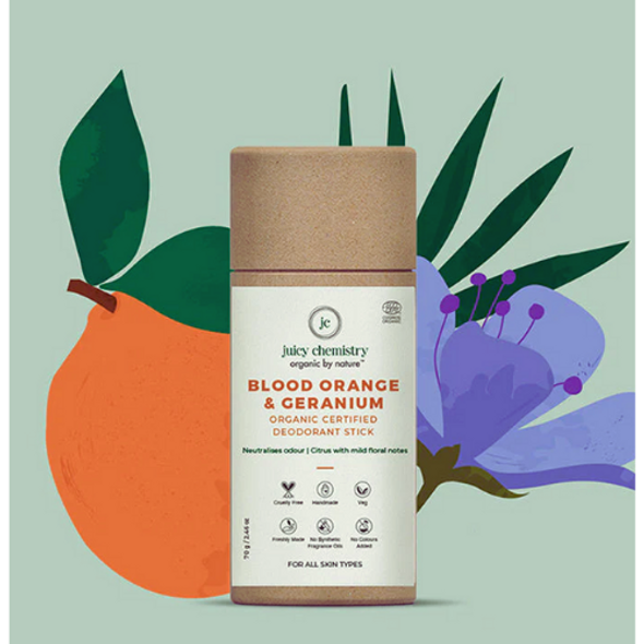 JUICY CHEMISTRY Blood Orange And Geranium Organic Deodorant S|70 g