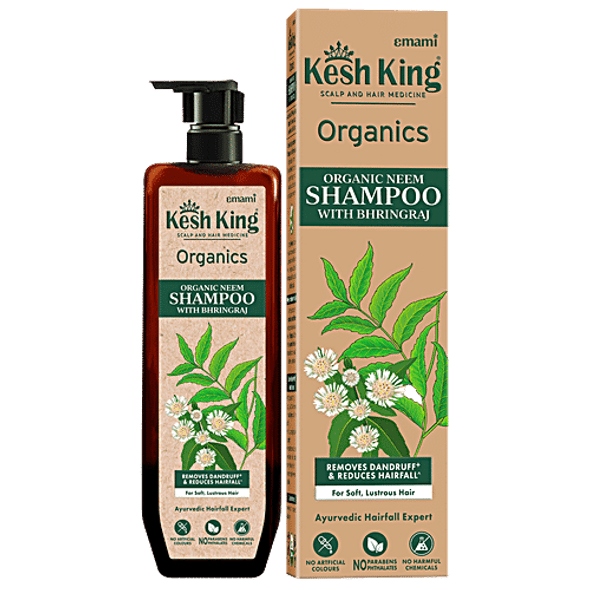 Kesh King Organic Neem Shampoo With Bhringraj - Removes Dandruff & Reduces Hair Fall|300 ml Kesh King Organic Neem Shampoo With Bhringraj - Removes Dandruff & Reduces Hair Fall|300 ml