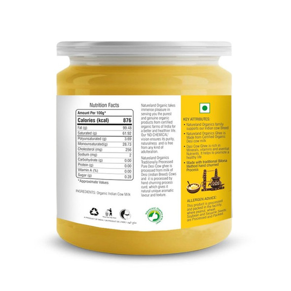 Natureland Premium Desi Organic Cow Ghee|400 ml