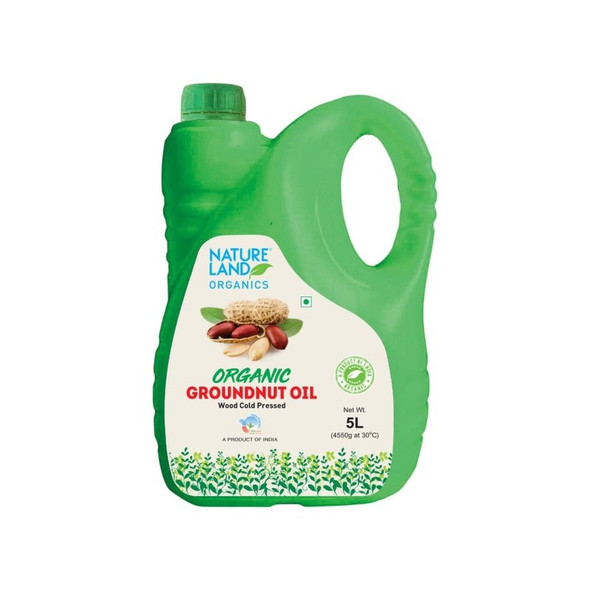 Natureland Cold Pressed Organic Groundnut Oil|5 l, 5 ltr