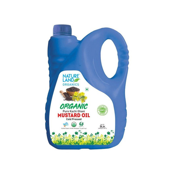 Natureland Cold Pressed Organic Mustard Oil|5 l, 5 ltr