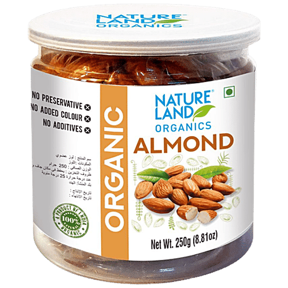 Natureland Organics Almond - Promotes Weight Loss, Rich In Vitamin E|250 g
