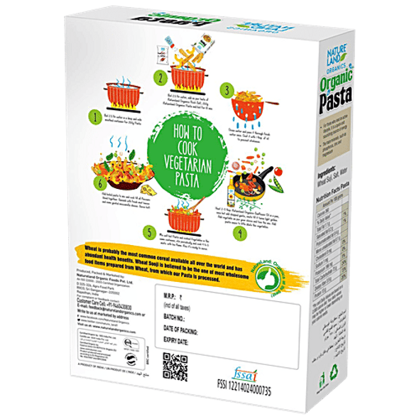 Natureland Organics Wheat Sooji Pasta - Fusilli|250 g