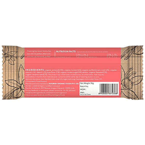 Nourish Organics Vanilla Nut Bar - Made With Fruit, Rich In Protein, Antioxidants, Calcium & Fibre|180 g, 30 g Nourish Organics Vanilla Nut Bar - Made With Fruit, Rich In Protein, Antioxidants, Calcium & Fibre|180 g, 30 g