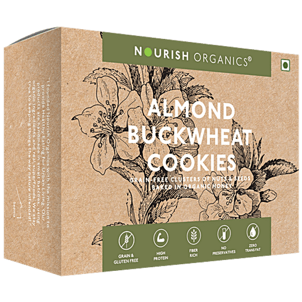 Nourish Organics Almond Buckwheat Cookies - Rich In Fibre & Protein, Gluten-Free|125 g Nourish Organics Almond Buckwheat Cookies - Rich In Fibre & Protein, Gluten-Free|125 g
