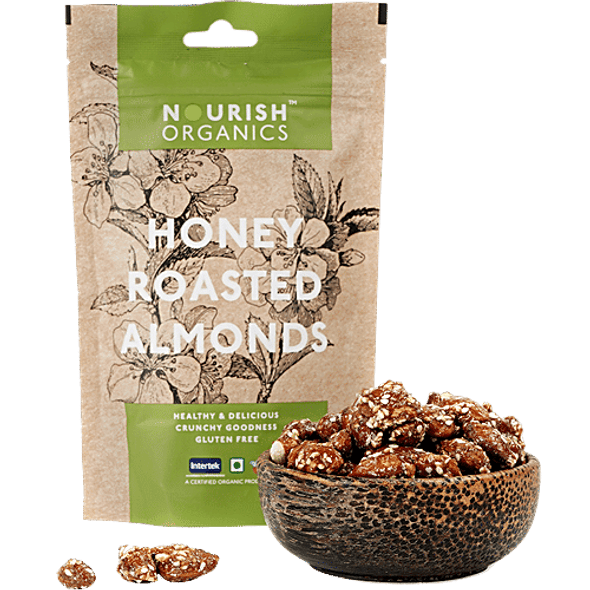 Nourish Organics Honey Roasted Almonds - Healthy & Delicious, Gluten-Free|100 g Nourish Organics Honey Roasted Almonds - Healthy & Delicious, Gluten-Free|100 g