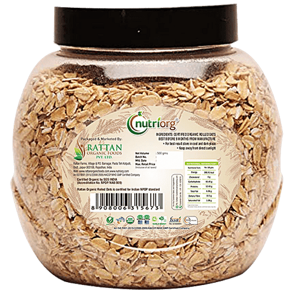 Nutriorg Certified Organic Rolled Oats|500 g Nutriorg Certified Organic Rolled Oats|500 g