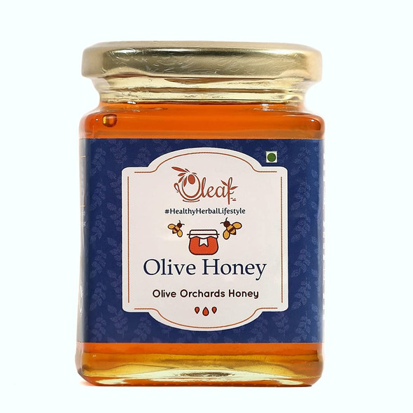 Oleaf Olive Honey - Natural Honey, Organic Honey, and 100% Pure Honey (350 GMS jar) | Honey Organic with No Added Sugar | Beautiful and Healthy Skin